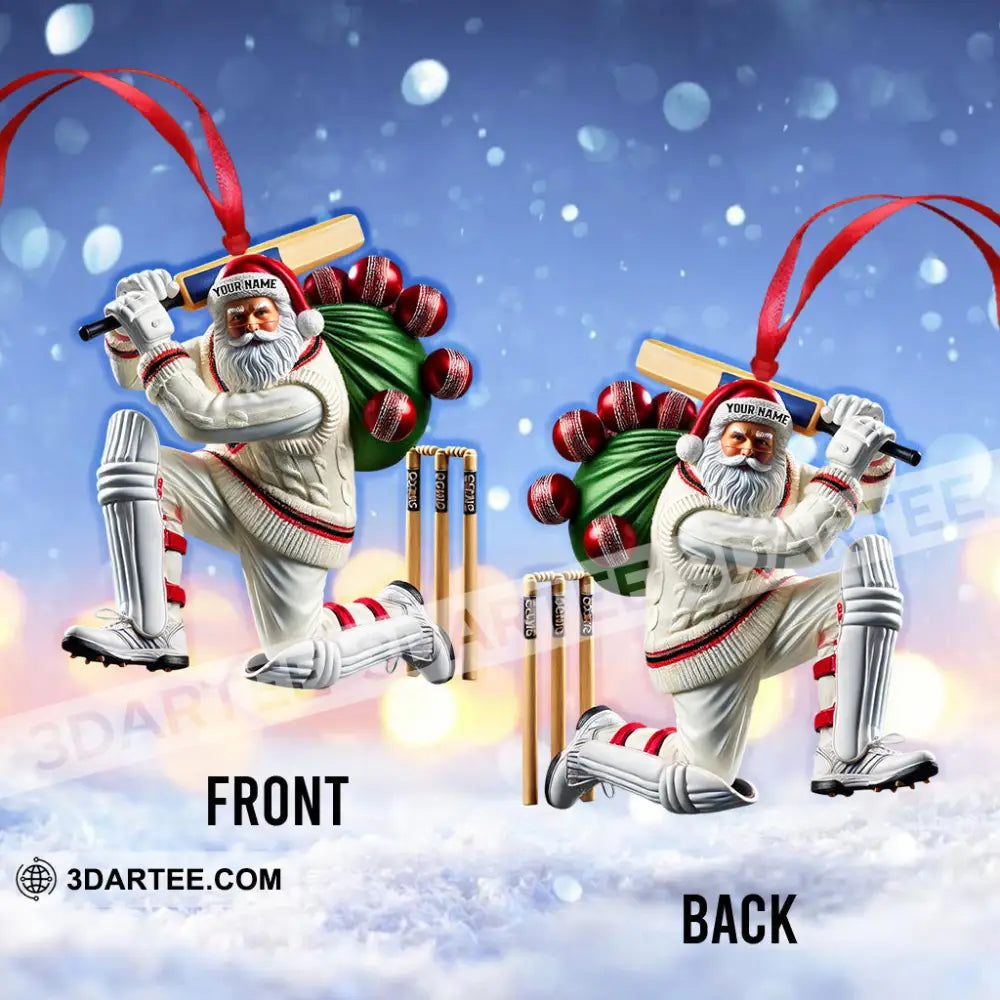 Cricket Bat Lover Christmas Home Decor Christmas Ornament Personalized Ornament Ornament