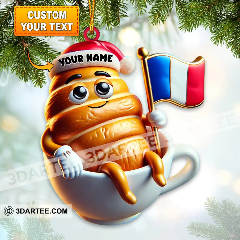 Croissant Christmas Ornament Personalized Ornament 3.54’’ / 1 Ornament Ornament
