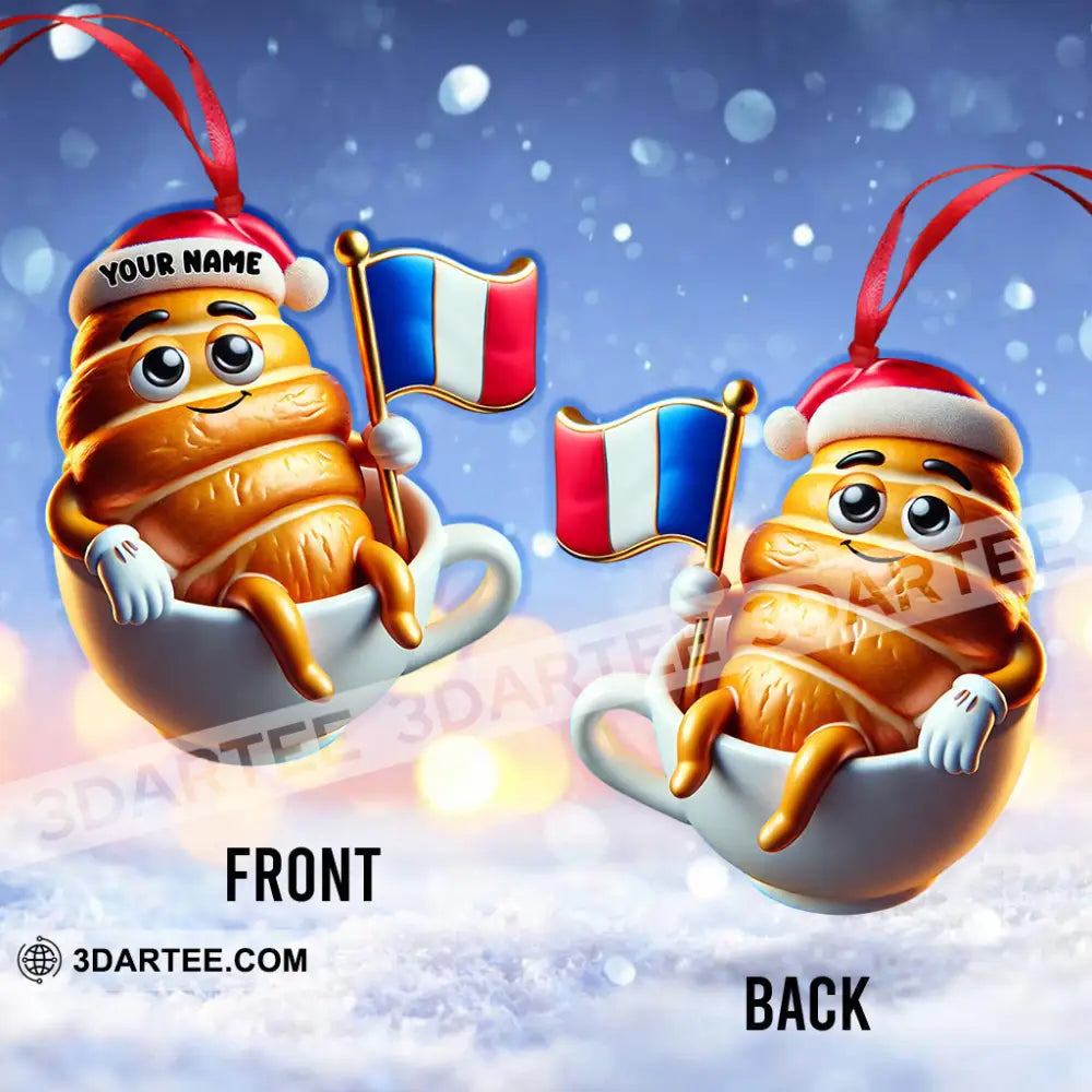 Croissant Christmas Ornament Personalized Ornament Ornament