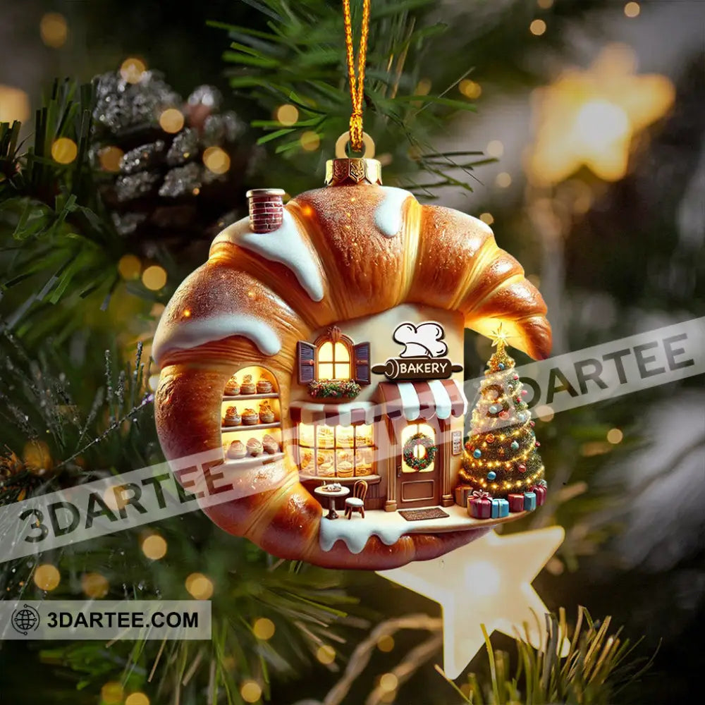 Croissant Shop Home Decor Christmas Ornament Personalized Ornament Ornament