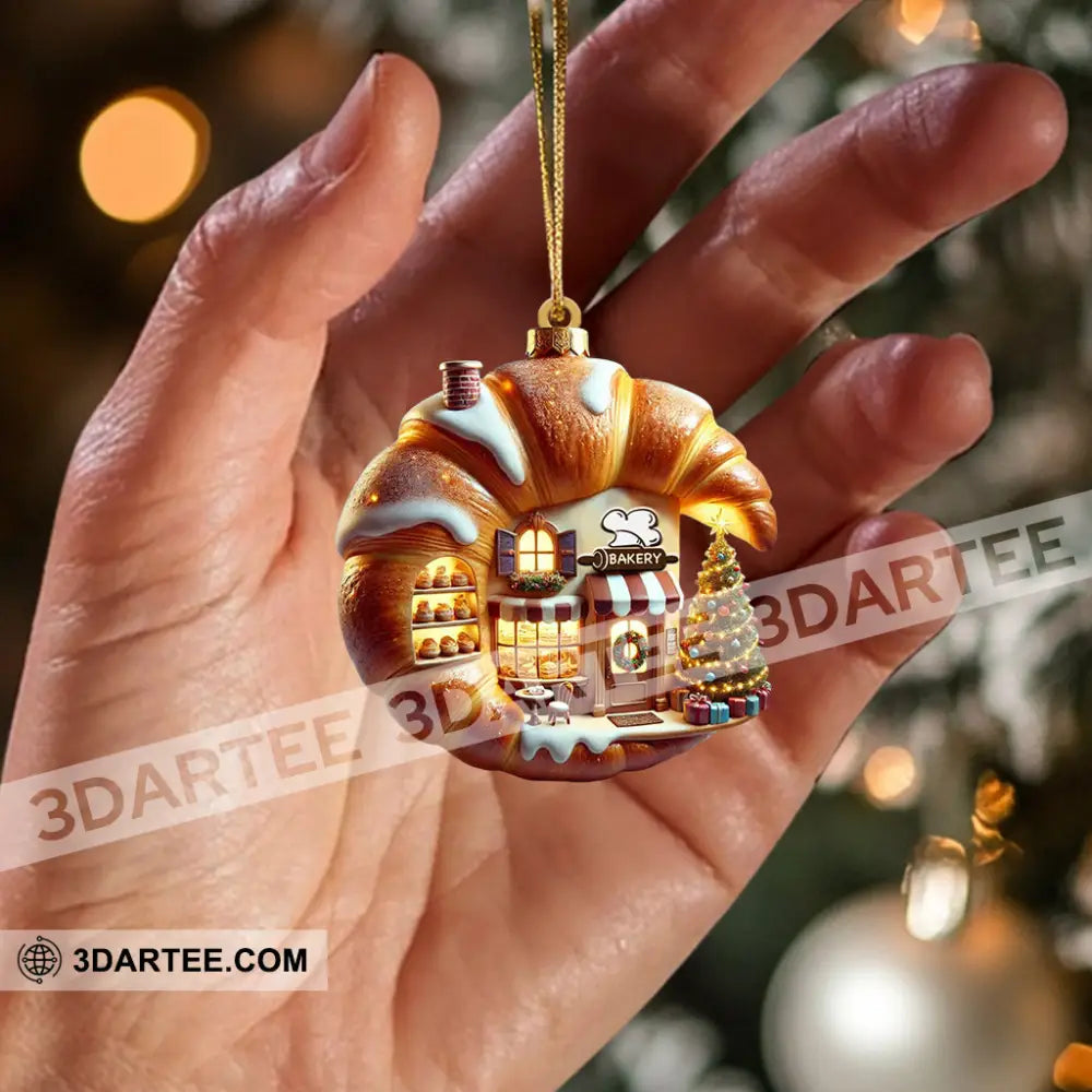 Croissant Shop Home Decor Christmas Ornament Personalized Ornament Ornament