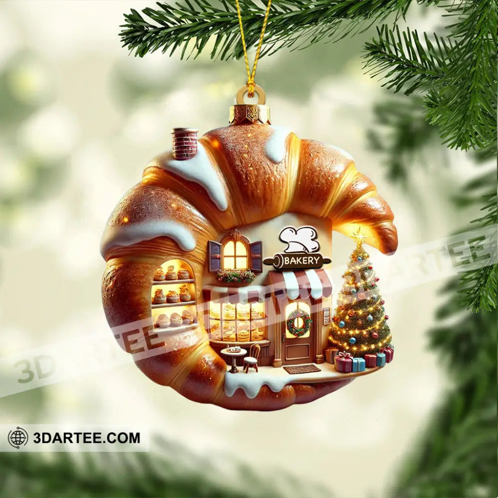 Croissant Shop Home Decor Christmas Ornament Personalized Ornament Ornament