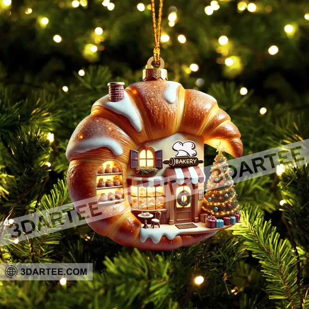 Croissant Shop Home Decor Christmas Ornament Personalized Ornament Ornament