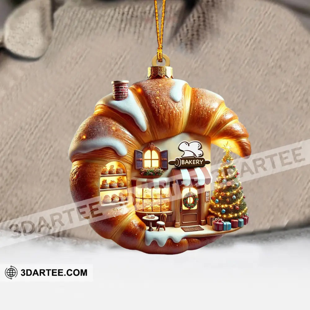 Croissant Shop Home Decor Christmas Ornament Personalized Ornament Ornament