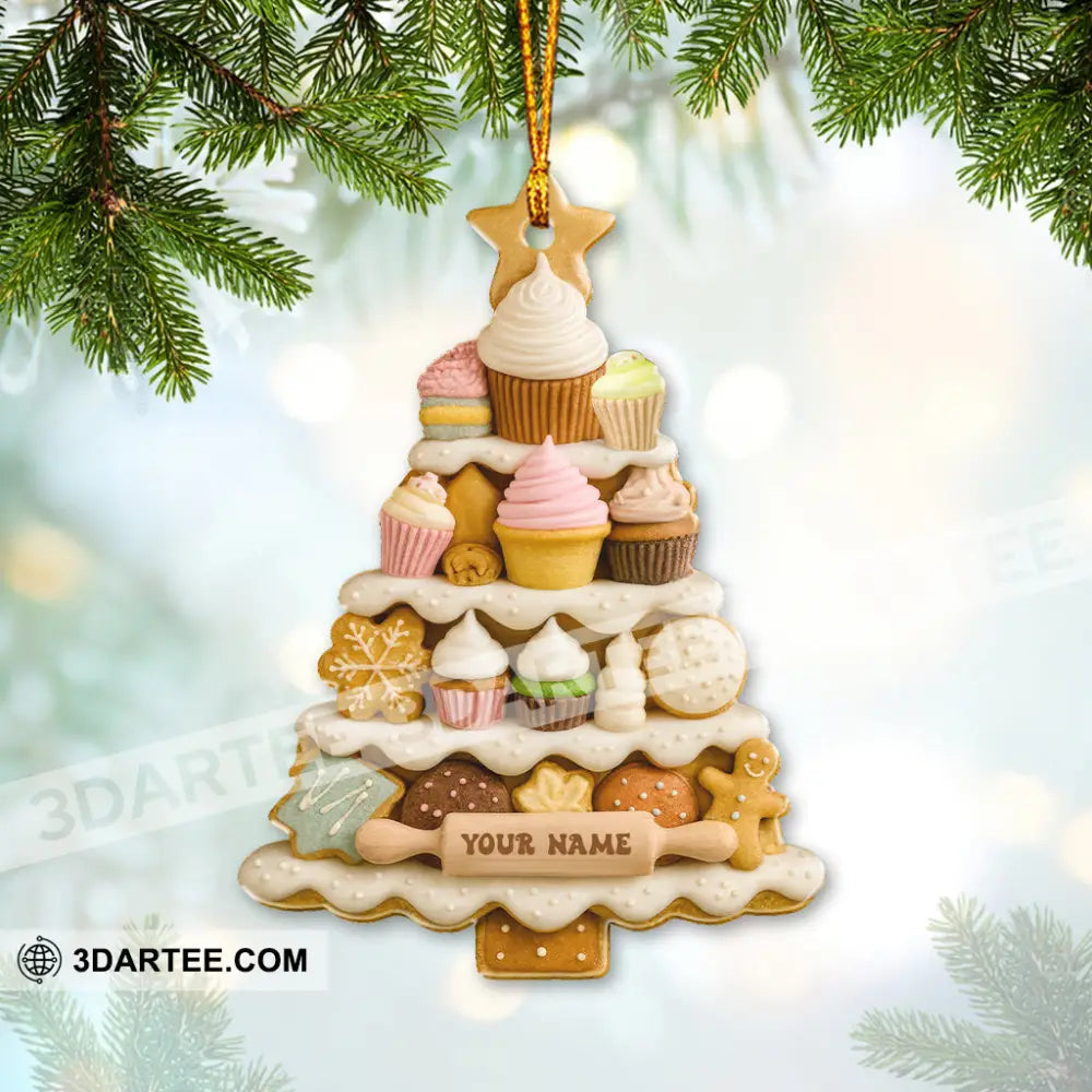 Cup Cake Tree Home Decor Christmas Ornament Personalized Ornament Ornament