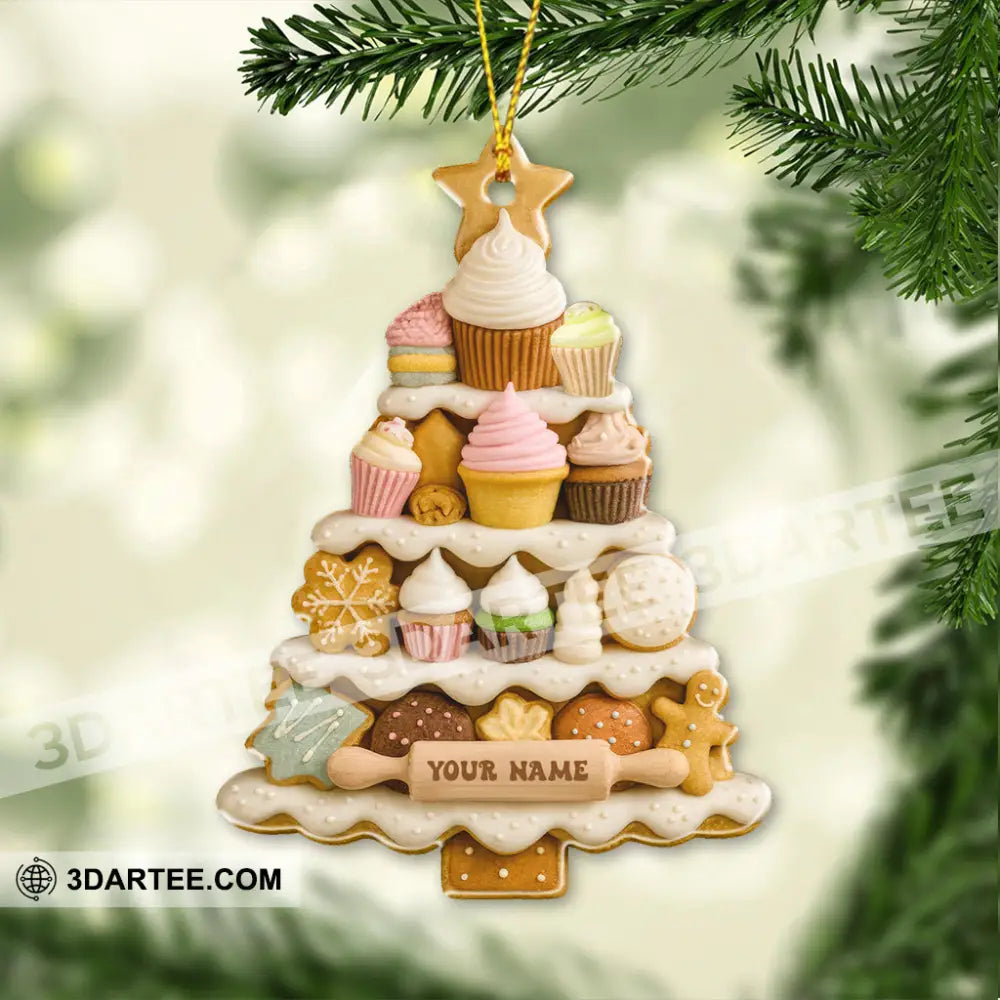 Cup Cake Tree Home Decor Christmas Ornament Personalized Ornament Ornament