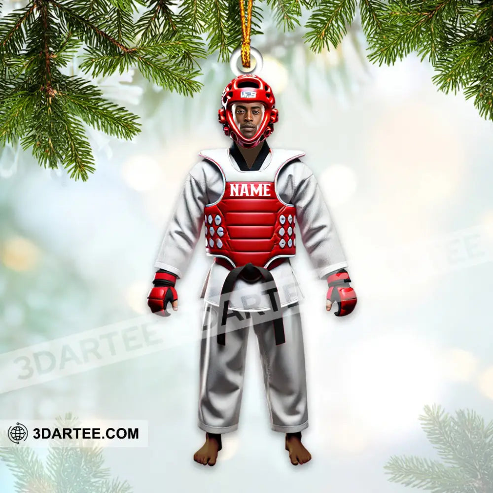 Custom Name And Face Taekwondo Ornament Christmas Gift