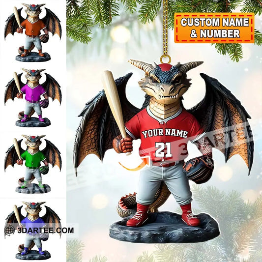 Custom Name And Number Baseball Dragon Ornament Christmas Gift For Lover