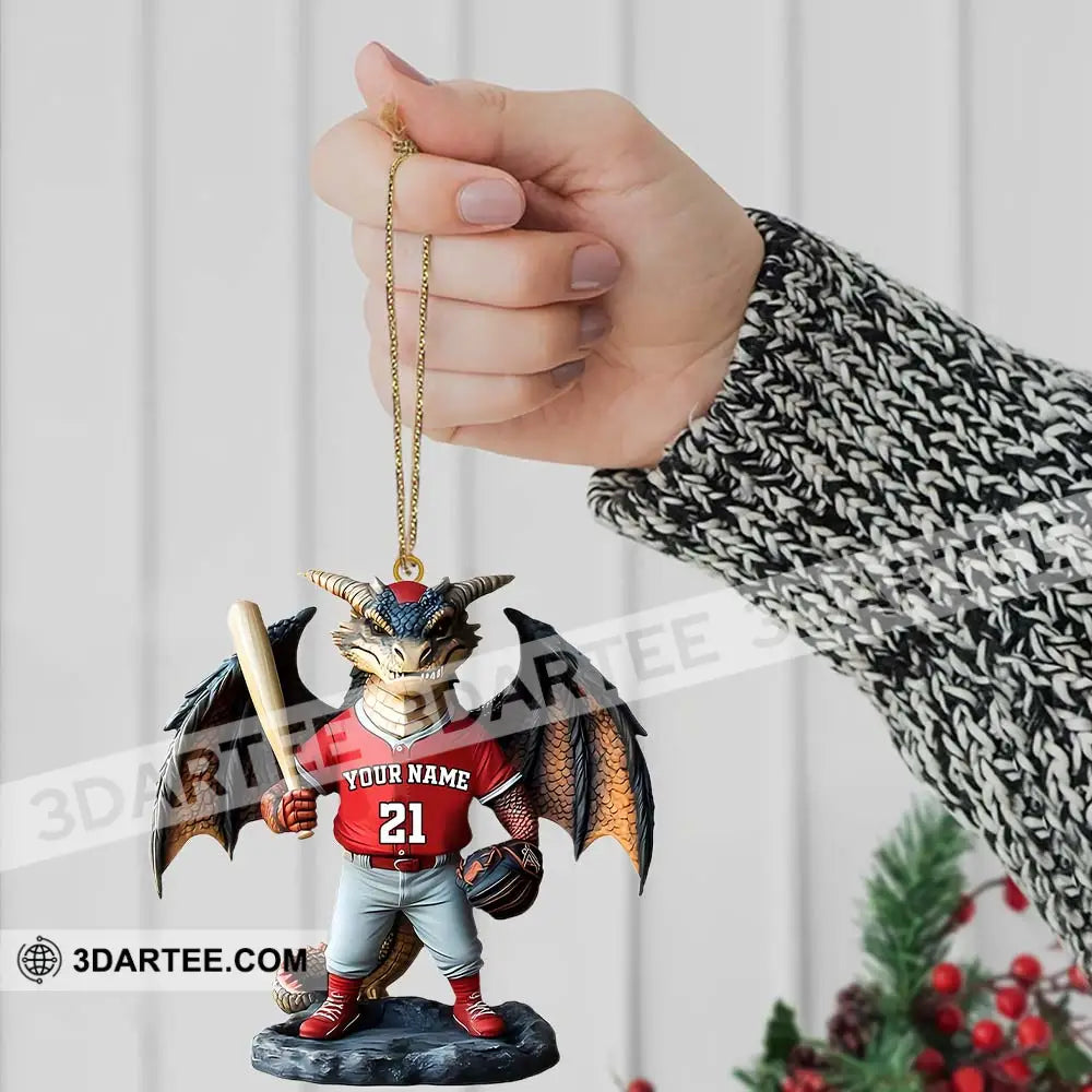 Custom Name And Number Baseball Dragon Ornament Christmas Gift For Lover