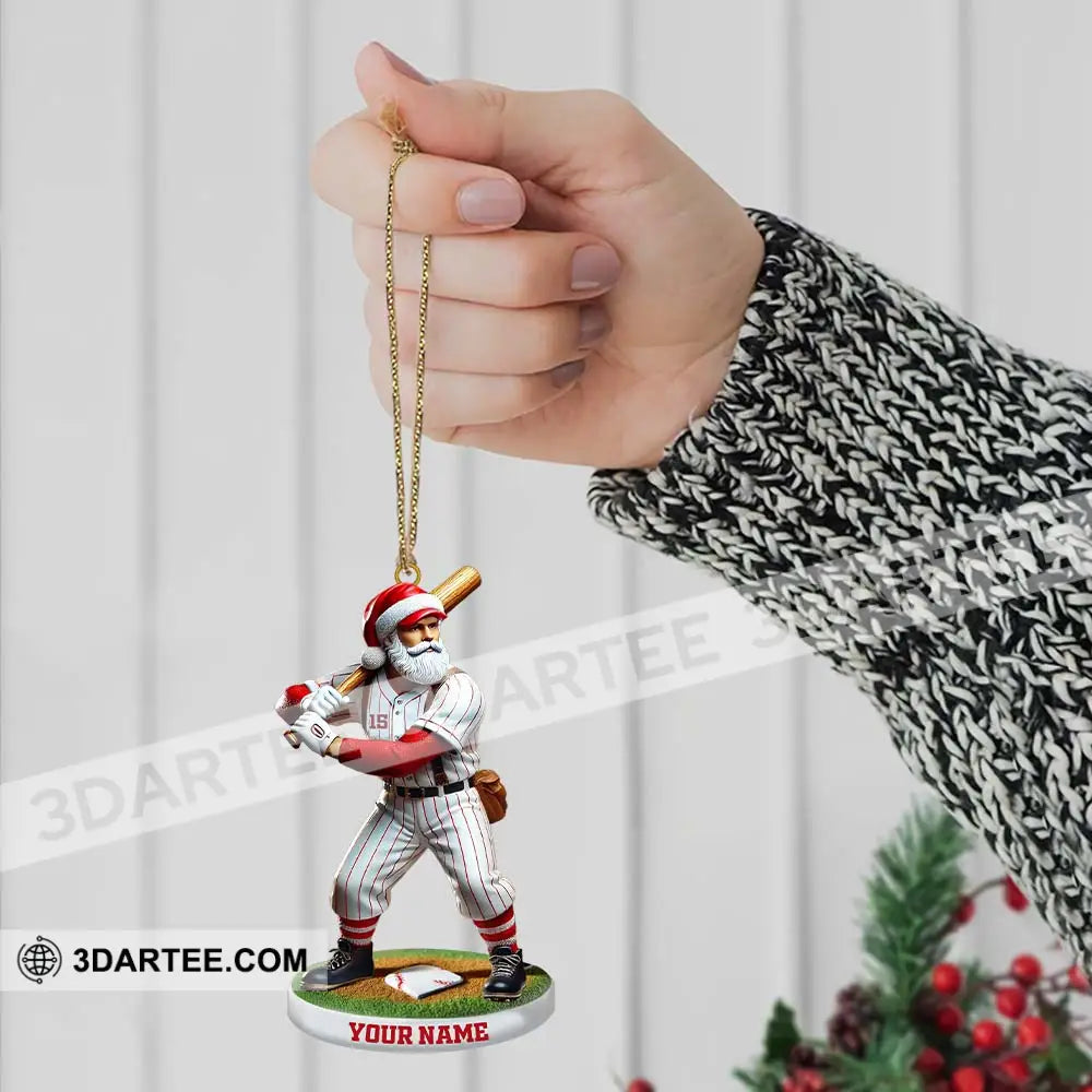 Custom Name And Number Baseball Ornament Christmas Gift