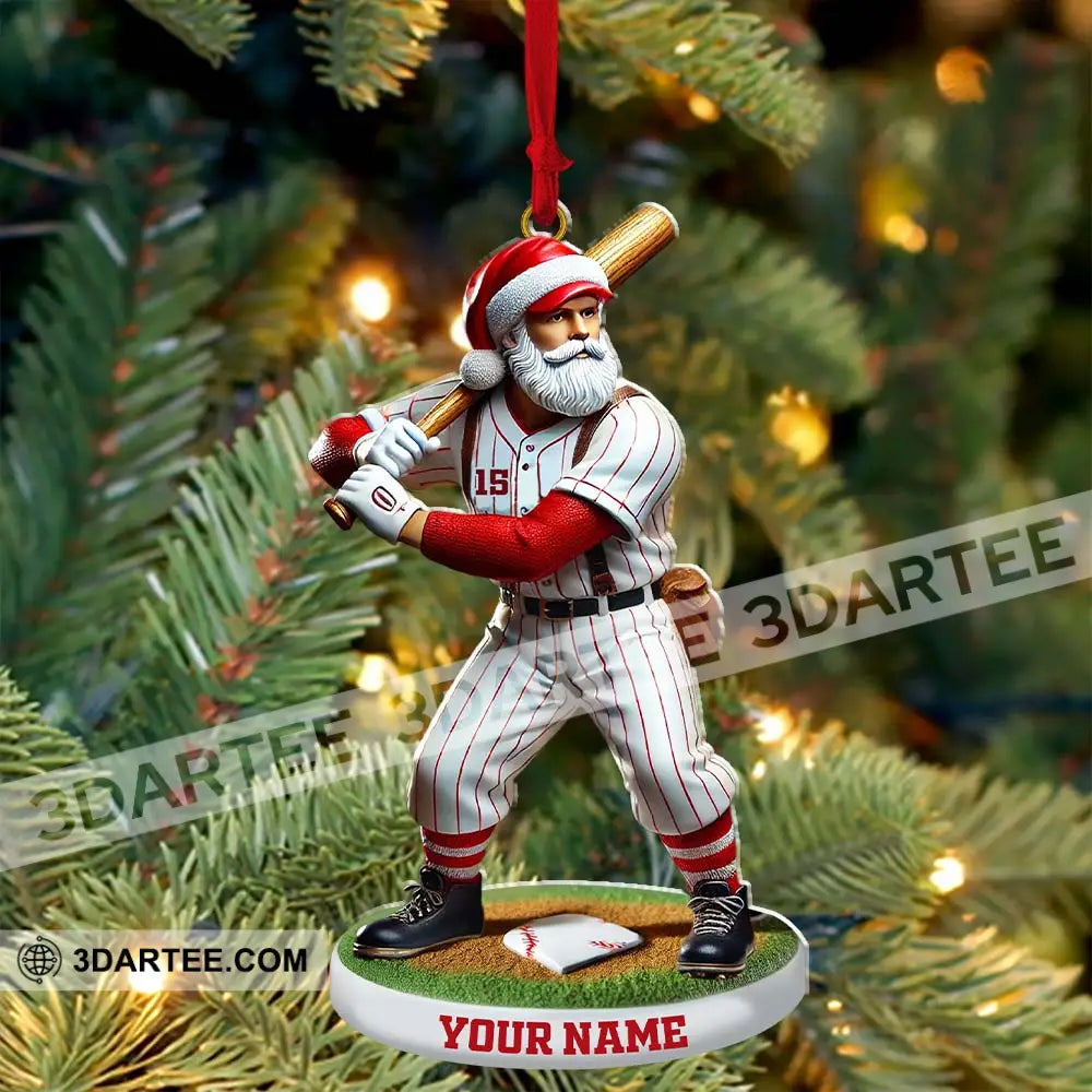 Custom Name And Number Baseball Ornament Christmas Gift