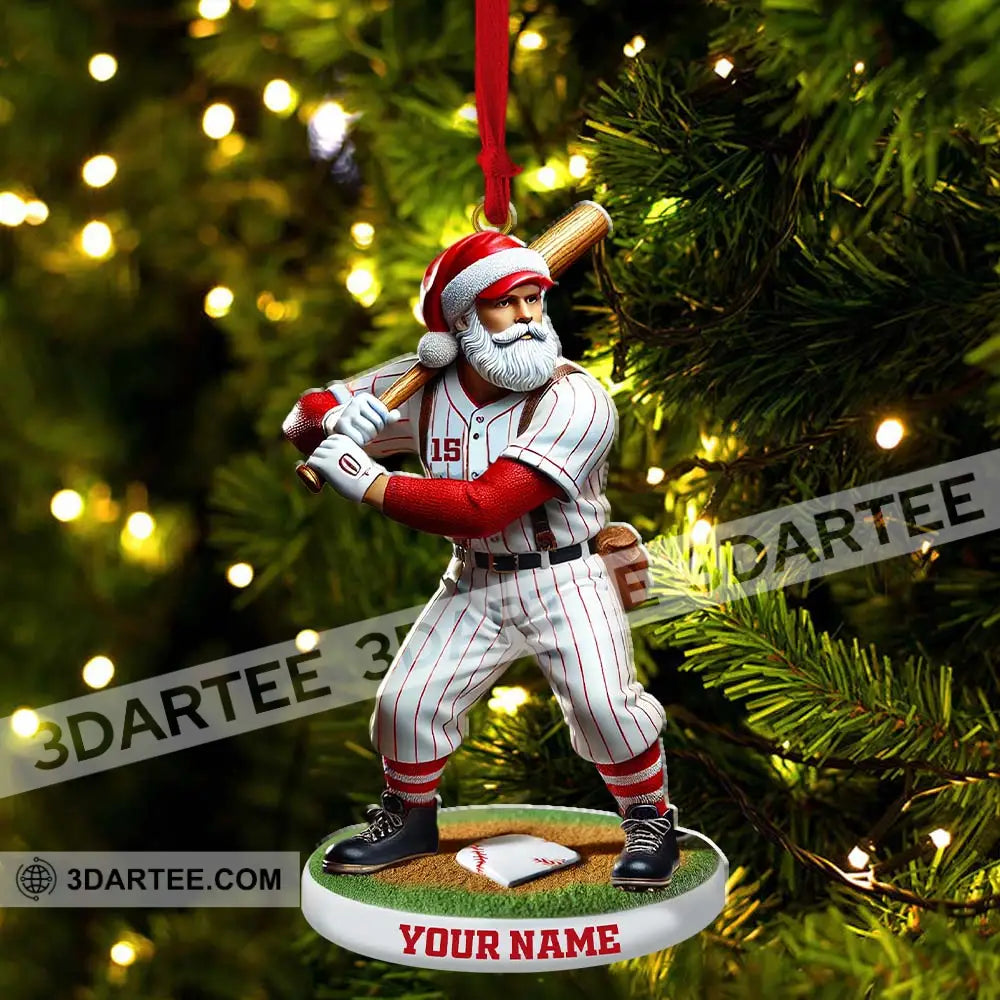 Custom Name And Number Baseball Ornament Christmas Gift