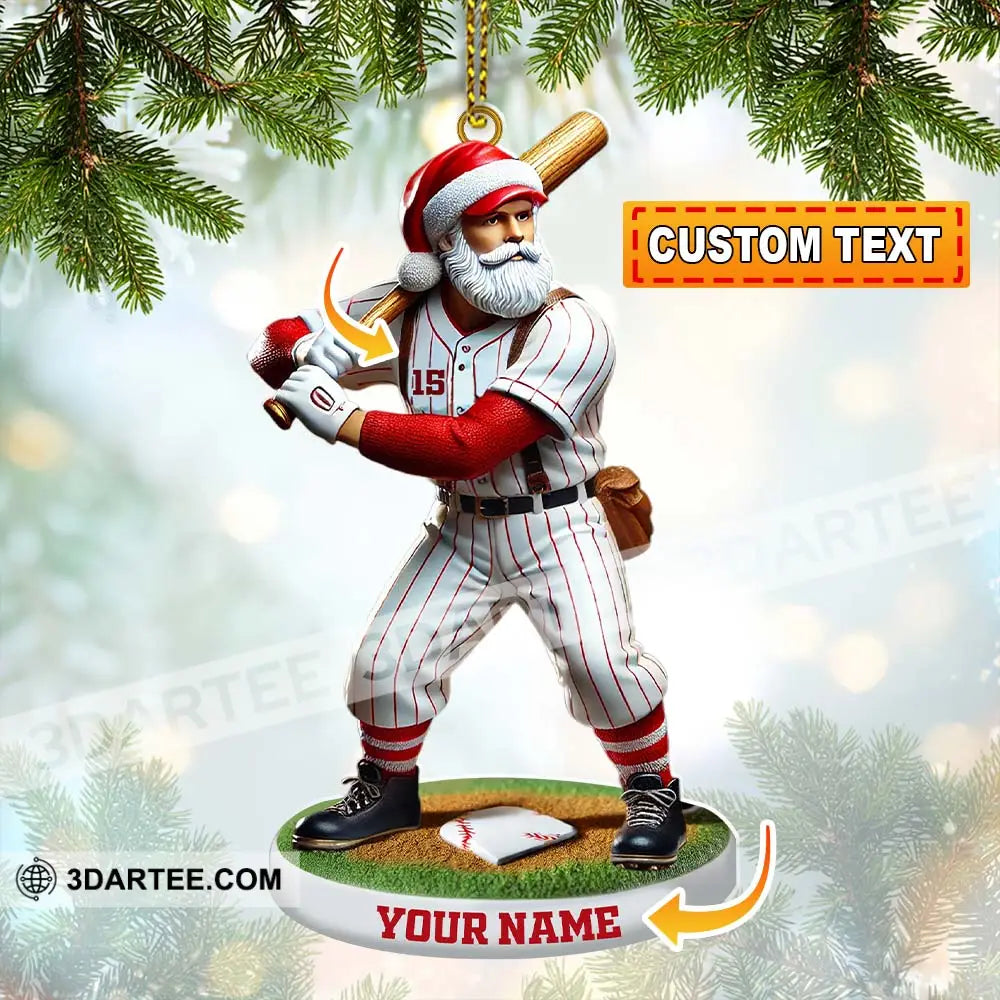 Custom Name And Number Baseball Ornament Christmas Gift