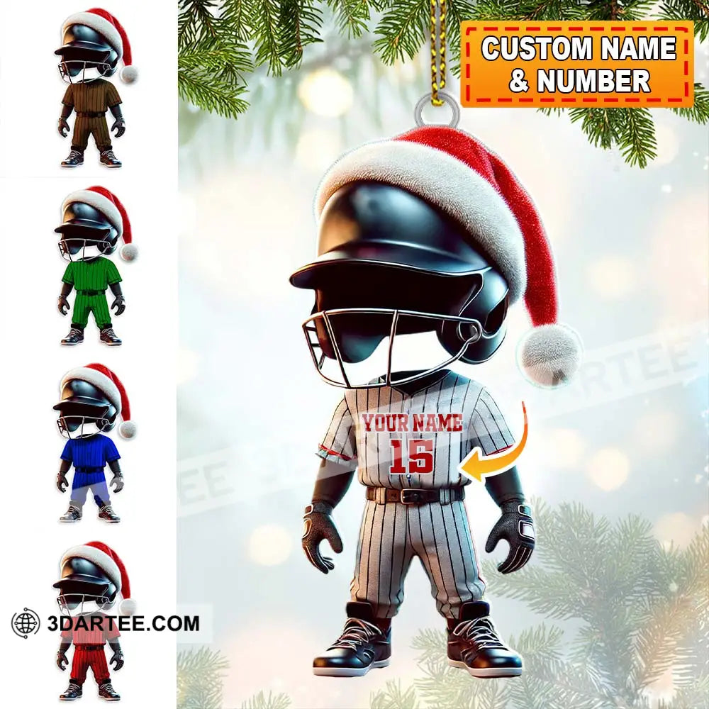 Custom Name And Number Baseball Ornament Lover Christmas Gift