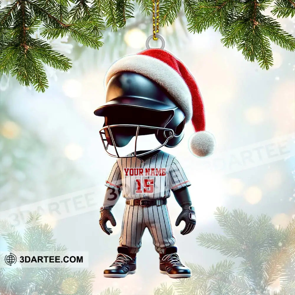 Custom Name And Number Baseball Ornament Lover Christmas Gift