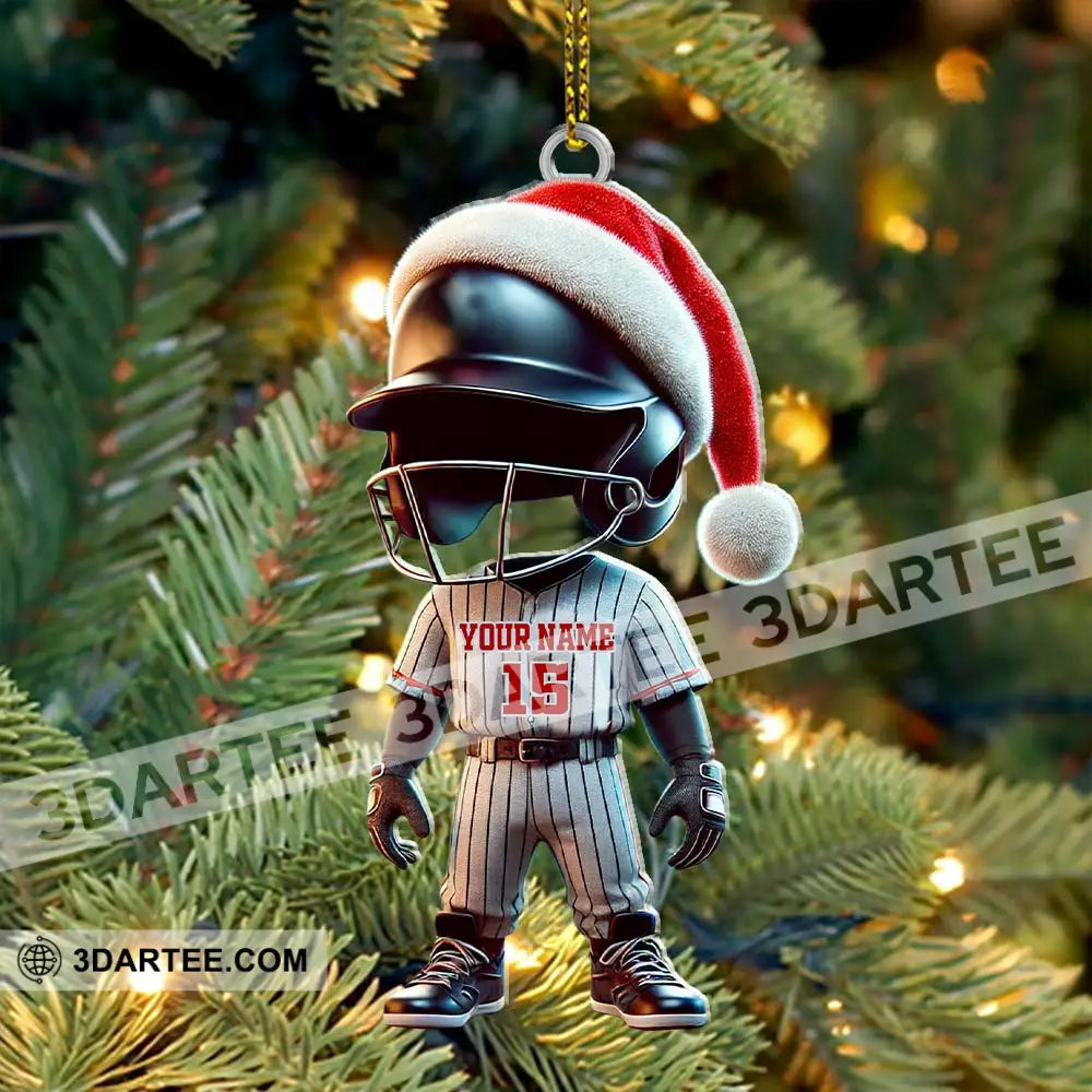 Custom Name And Number Baseball Ornament Lover Christmas Gift