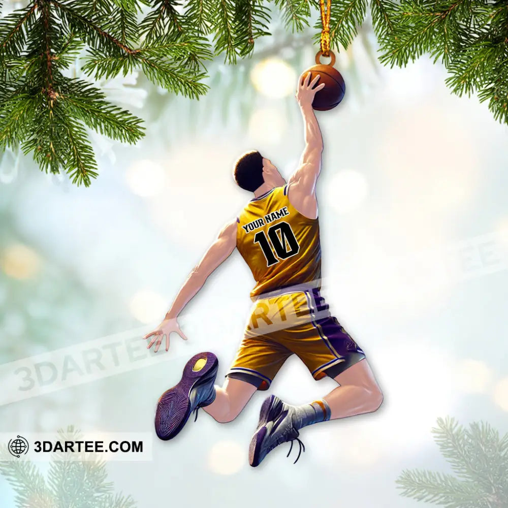 Custom Name And Number Basketball Ornament Christmas Gift 3.54’’ / 1