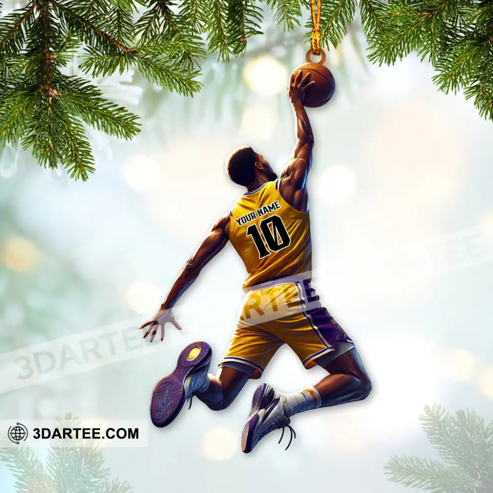 Custom Name And Number Basketball Ornament Christmas Gift