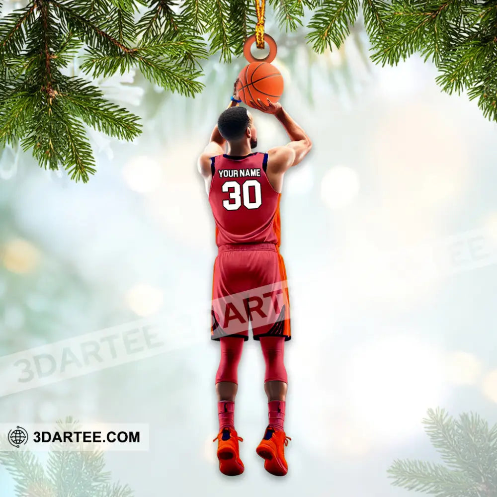 Custom Name And Number Basketball Ornament Christmas Gift Decoration