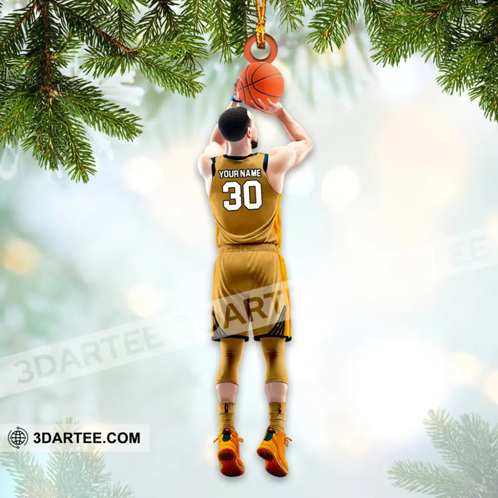 Custom Name And Number Basketball Ornament Christmas Gift Decoration