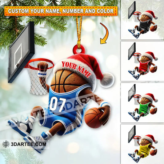 Custom Name And Number Basketball Ornament Team Christmas Gift