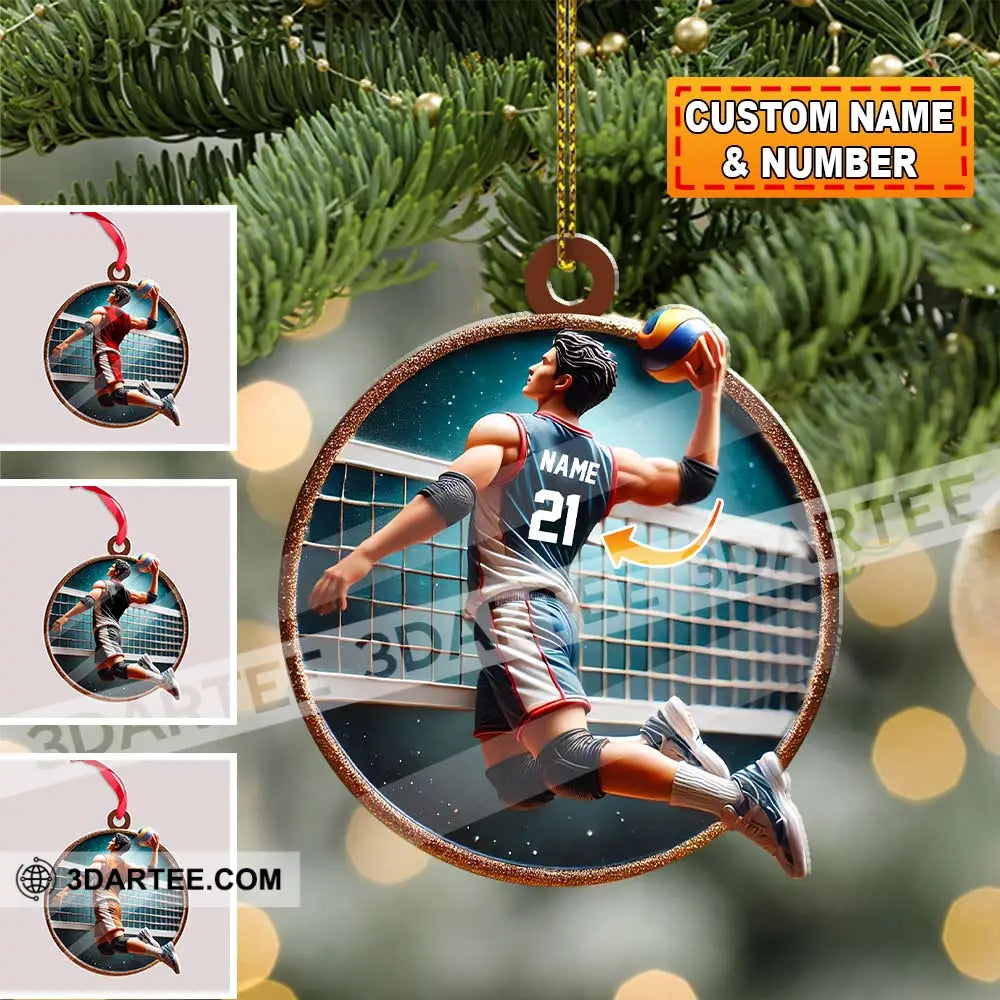 Custom Name And Number Handball Ornament Christmas Gift For Lover