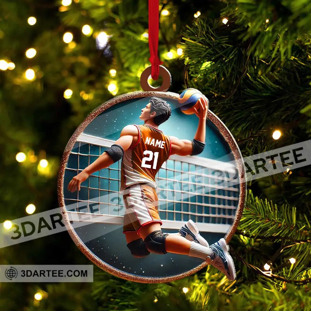 Custom Name And Number Handball Ornament Christmas Gift For Lover