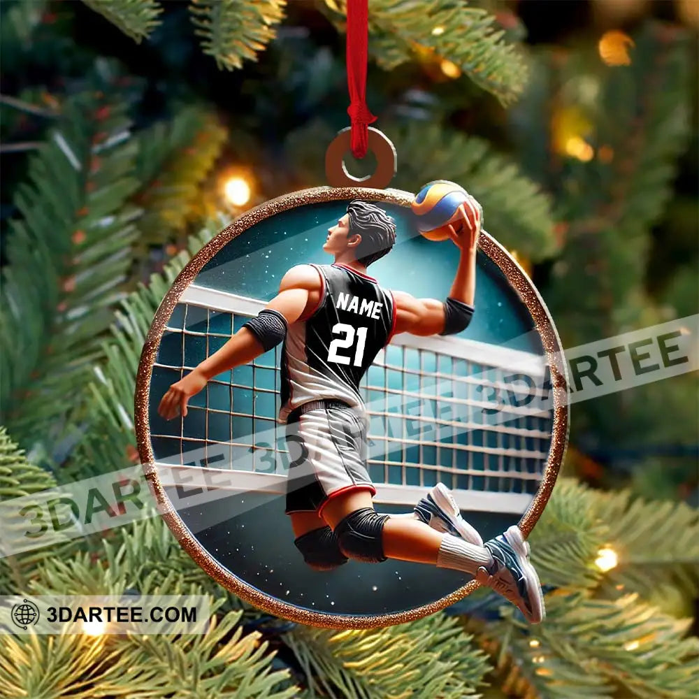 Custom Name And Number Handball Ornament Christmas Gift For Lover 3.54’’ / 1