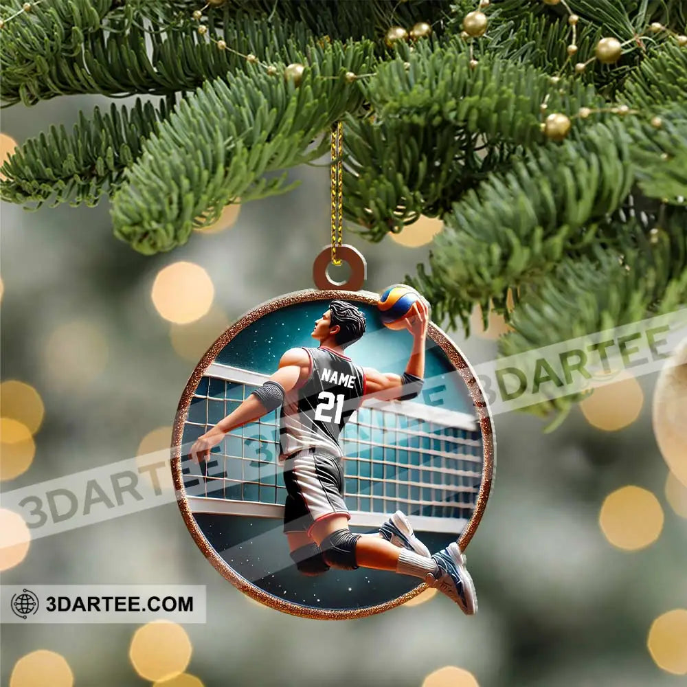 Custom Name And Number Handball Ornament Christmas Gift For Lover