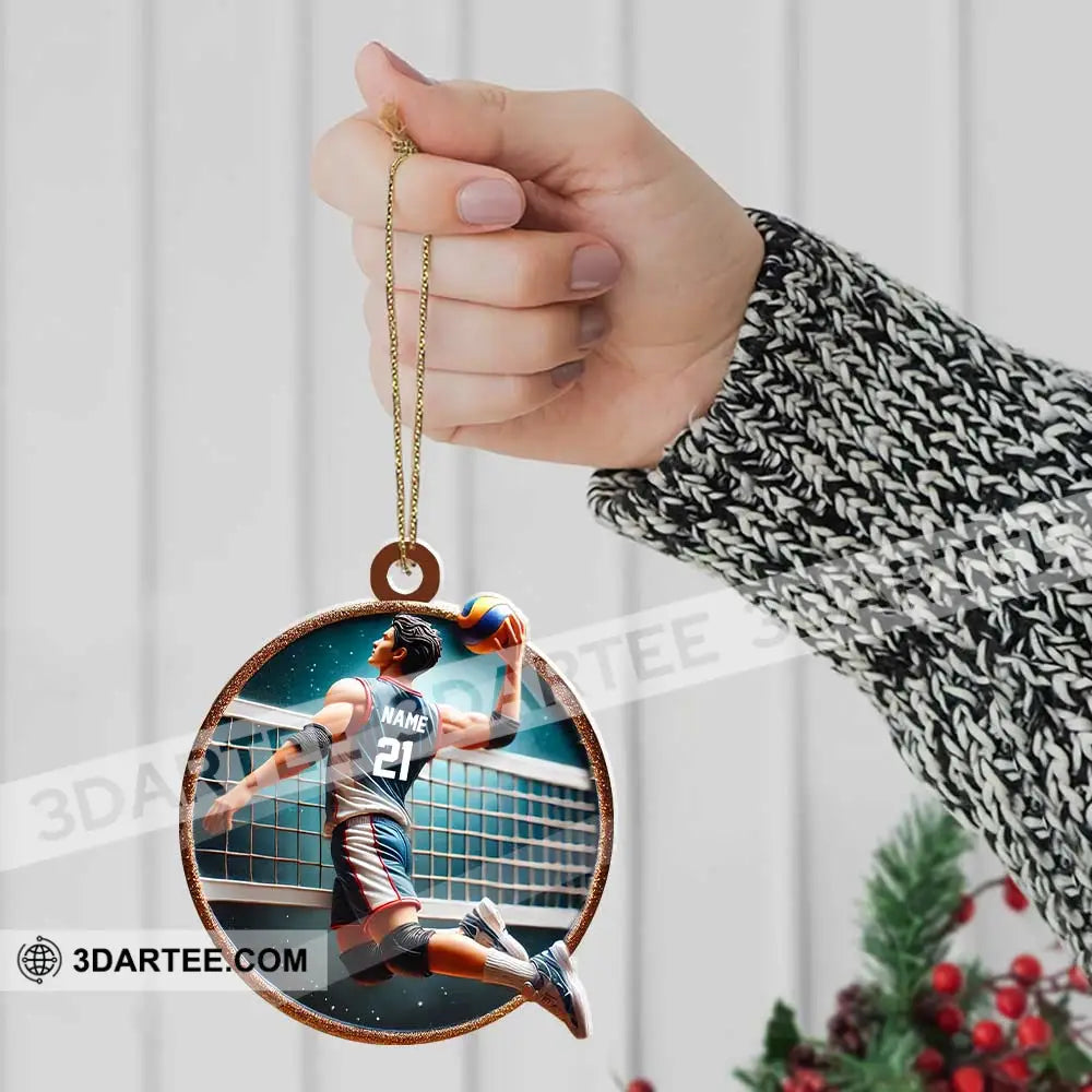 Custom Name And Number Handball Ornament Christmas Gift For Lover