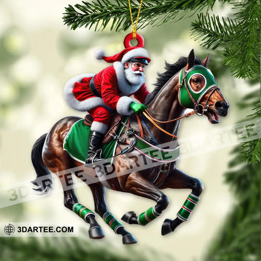 Custom Name And Number Horse Racing Ornament Christmas Gift