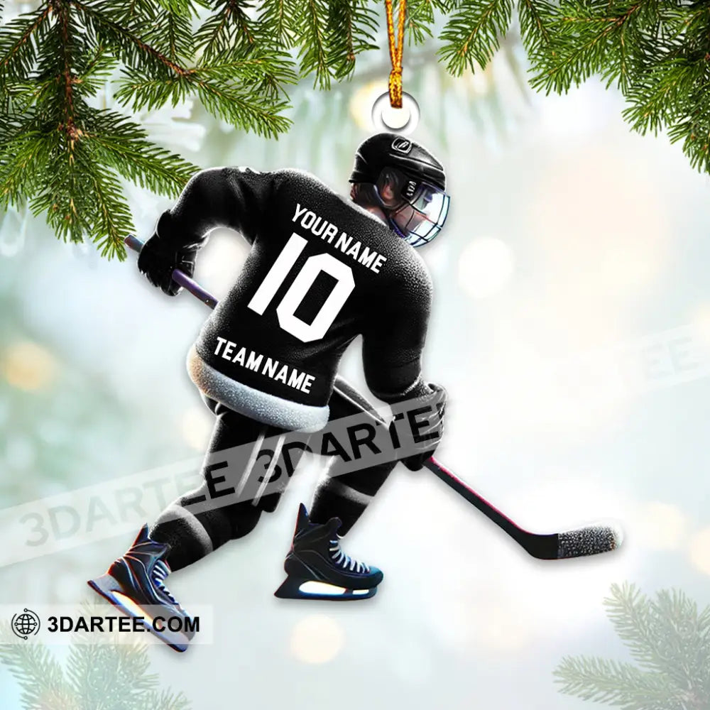 Custom Name And Number Ice Hockey Ornament Christmas Gift Decoration