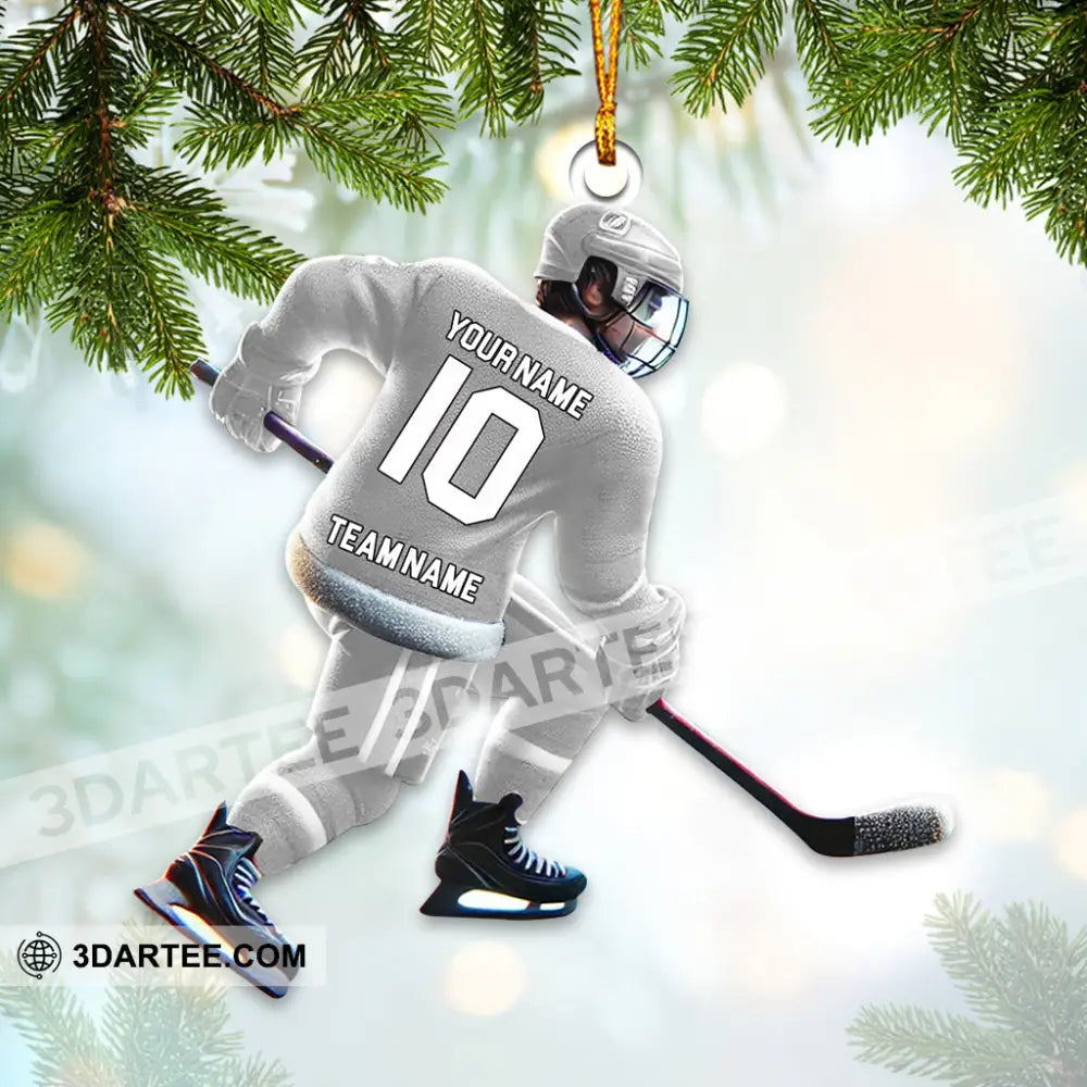 Custom Name And Number Ice Hockey Ornament Christmas Gift Decoration