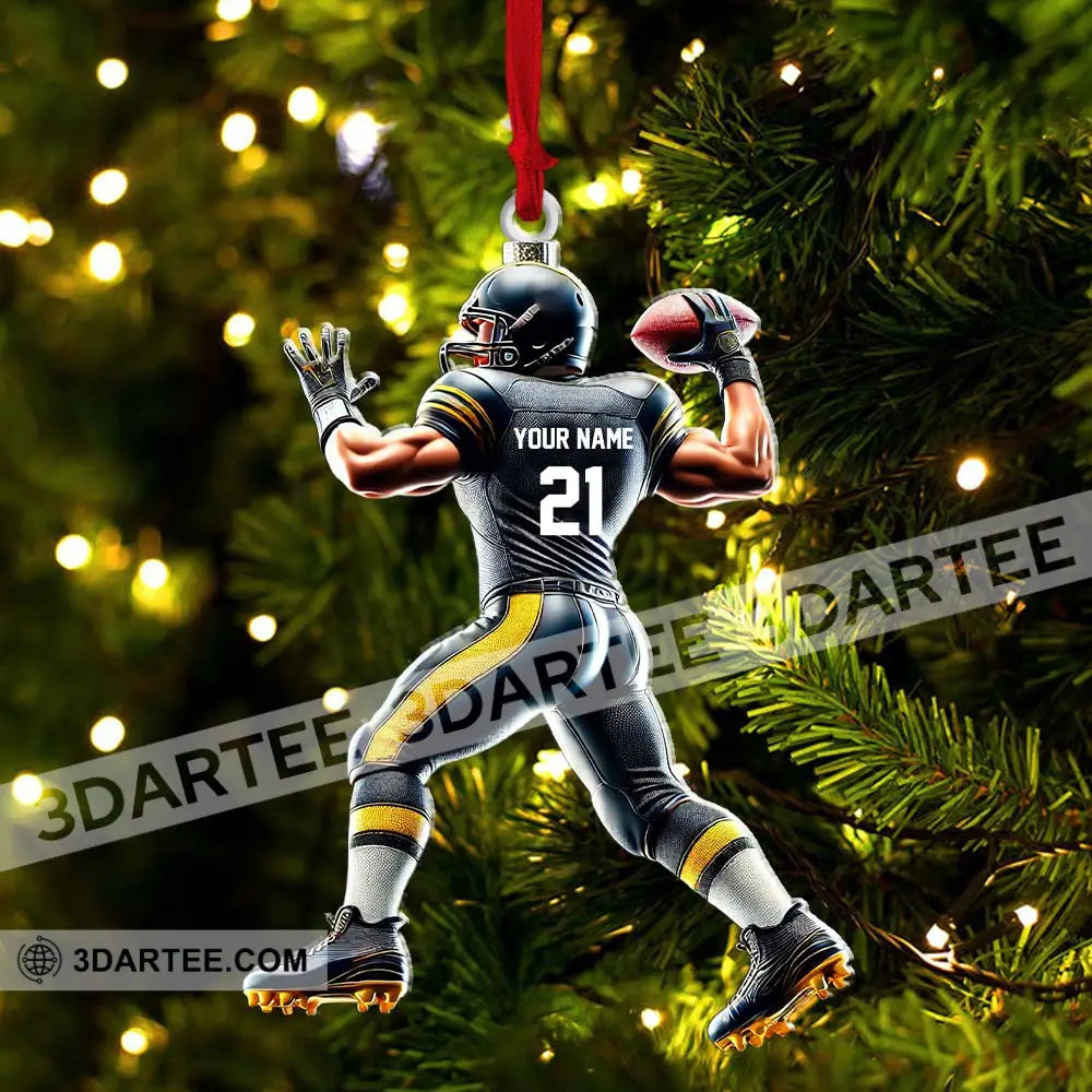 Custom Name And Number Rugby Football Ornament Christmas Gift For Lover