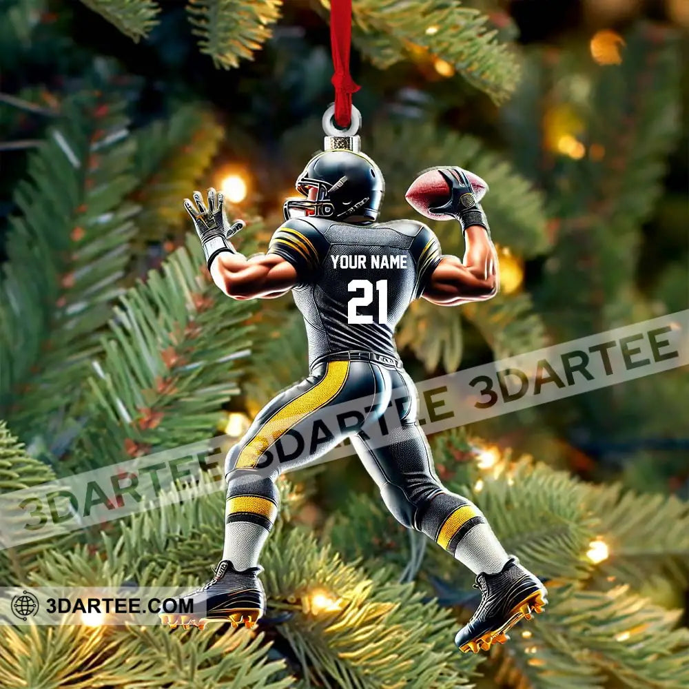 Custom Name And Number Rugby Football Ornament Christmas Gift For Lover