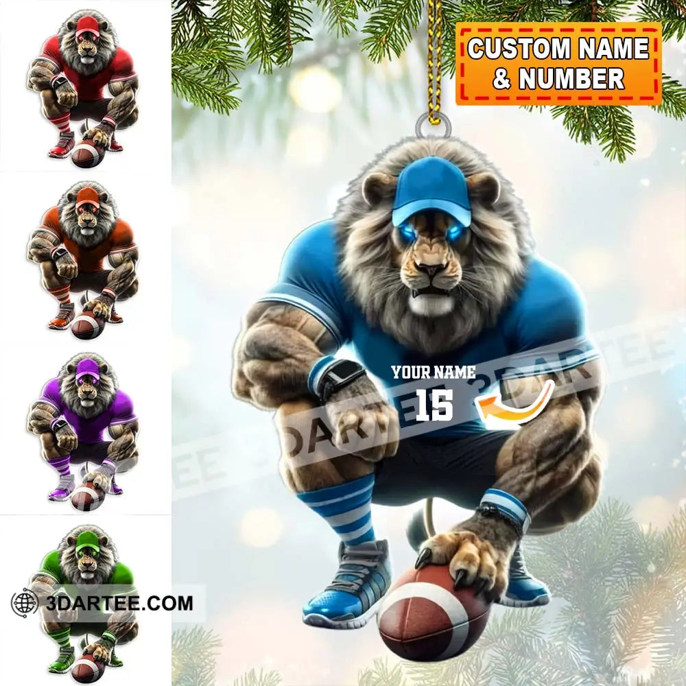 Custom Name And Number Rugby Football Ornament Lover Christmas Gift