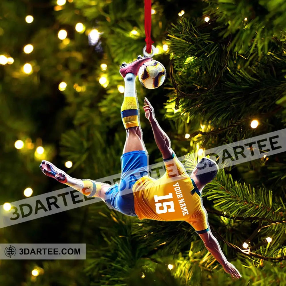 Custom Name And Number Soccer Ornament Christmas Gift