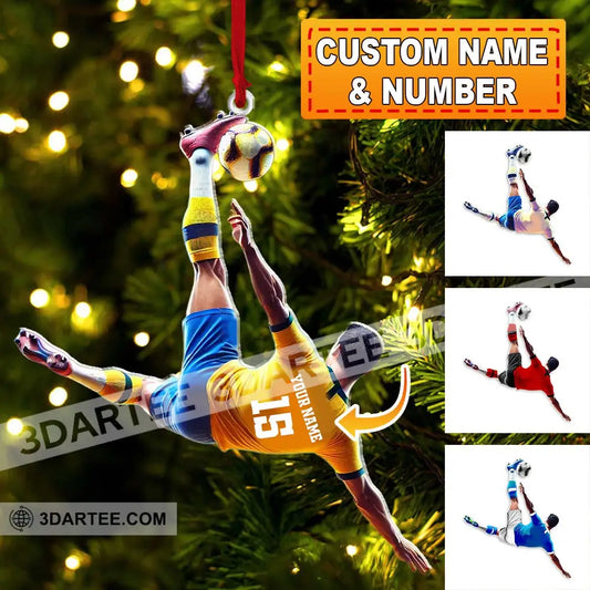 Custom Name And Number Soccer Ornament Christmas Gift