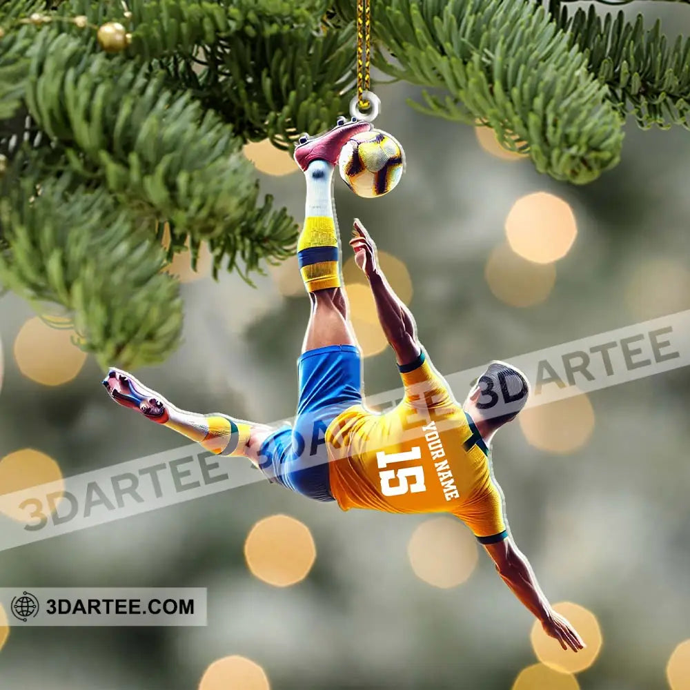 Custom Name And Number Soccer Ornament Christmas Gift