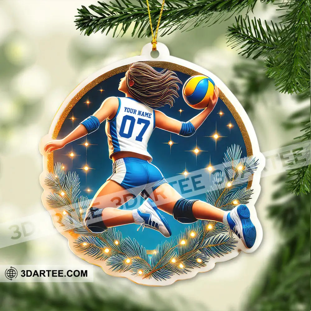 Custom Name And Number Volleyball Ornament Christmas Gift For Lover 3.54’’ / 1