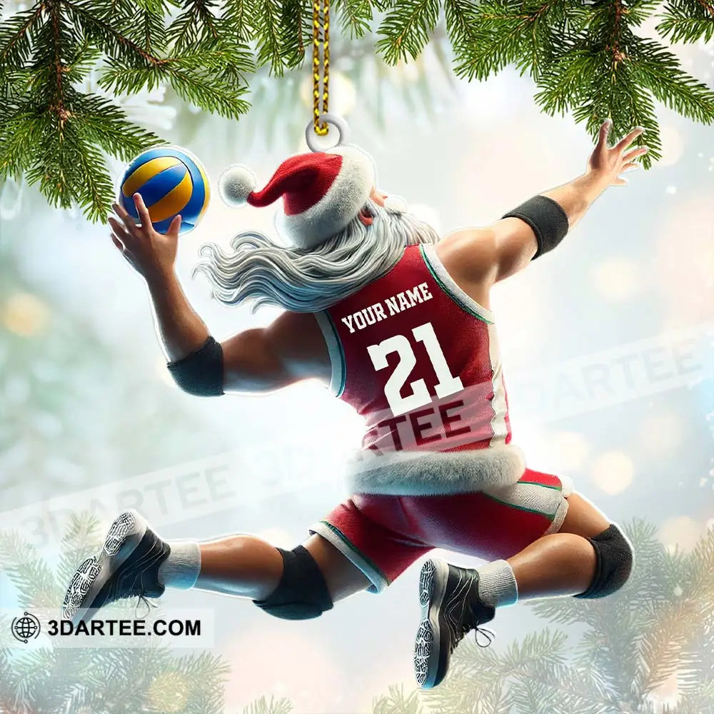 Custom Name And Number Volleyball Ornament Christmas Gift For Lover