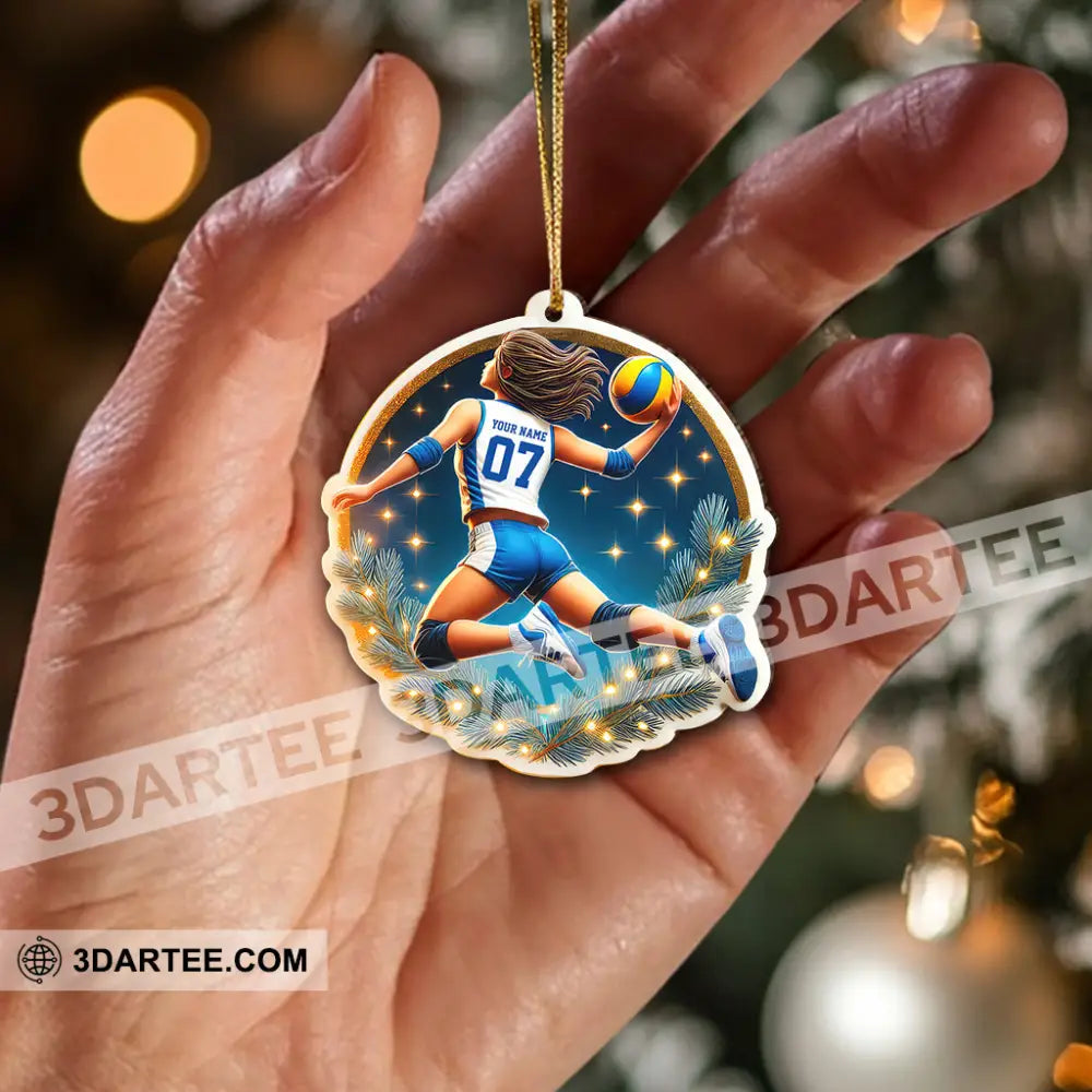 Custom Name And Number Volleyball Ornament Christmas Gift For Lover