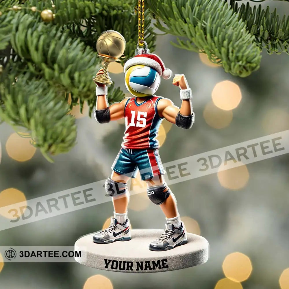 Custom Name And Number Volleyball Ornament Lover Christmas Gift