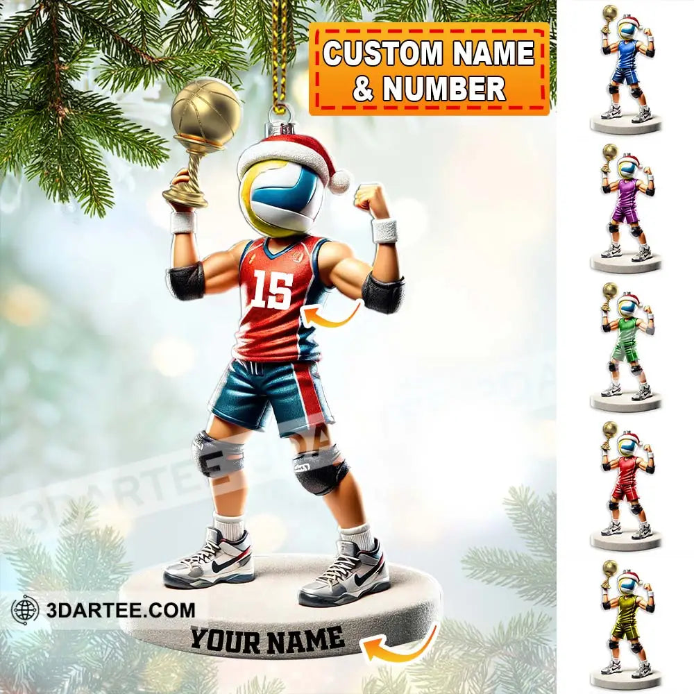 Custom Name And Number Volleyball Ornament Lover Christmas Gift