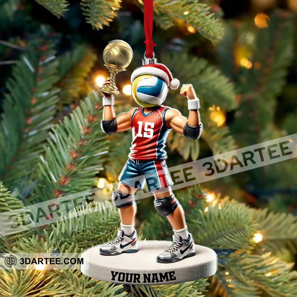 Custom Name And Number Volleyball Ornament Lover Christmas Gift