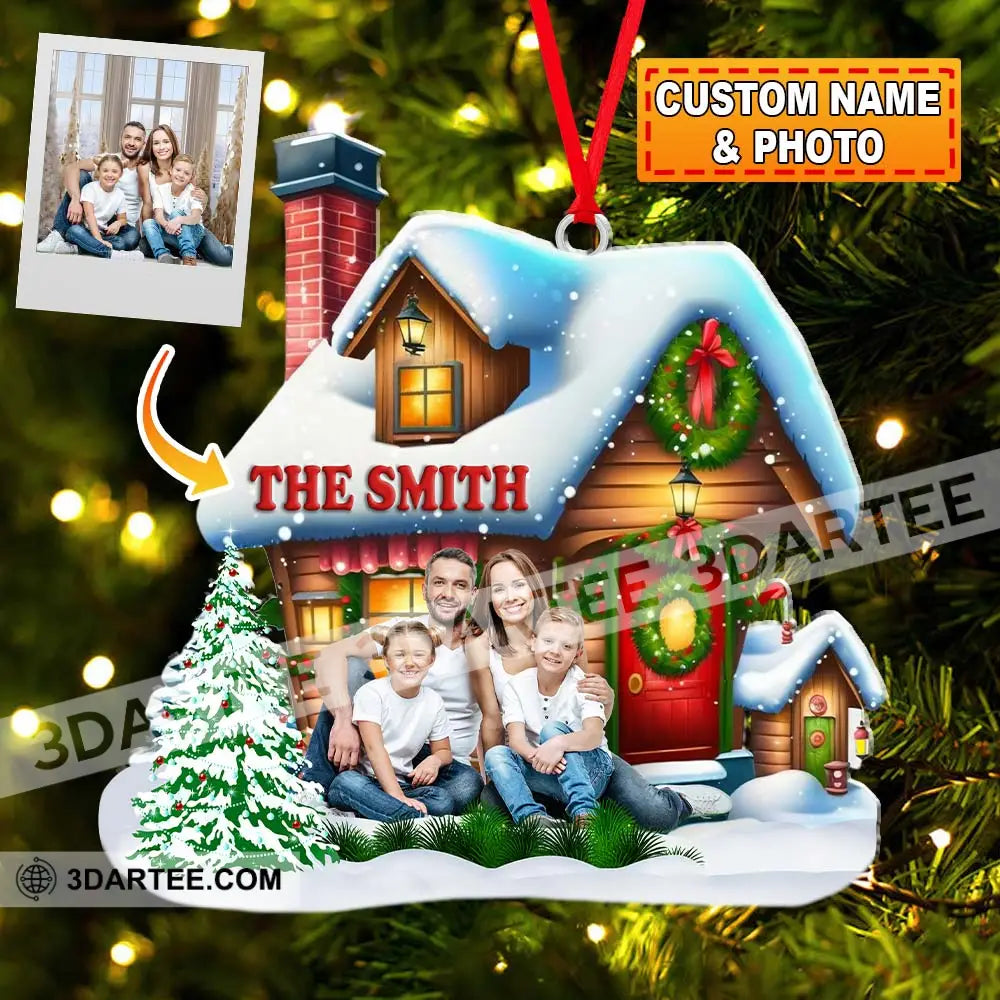 Custom Name And Photo Family Ornament Christmas Decoration