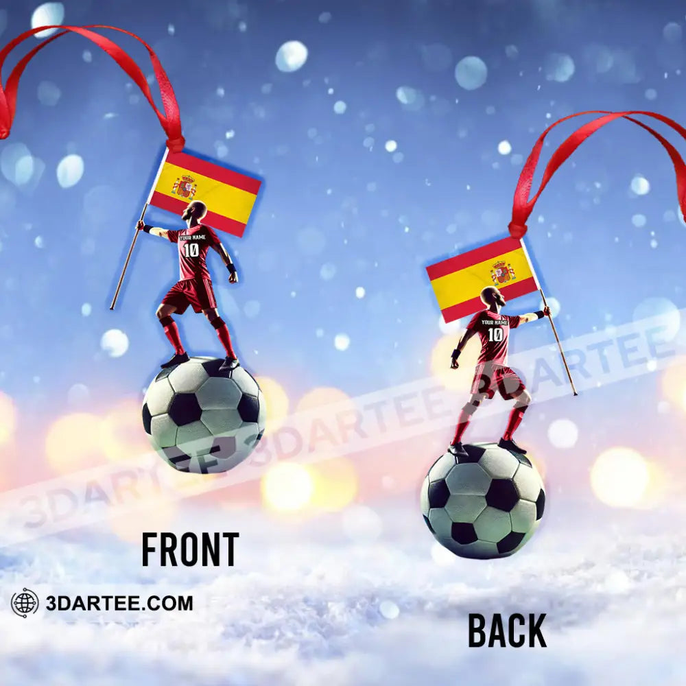 Custom Name And Photo Soccer Ornament Christmas Gift Decoration