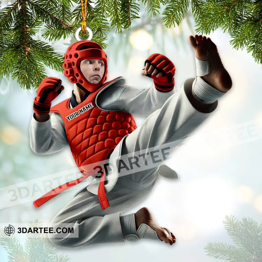 Custom Name And Photo Taekwondo Ornament Christmas Gift