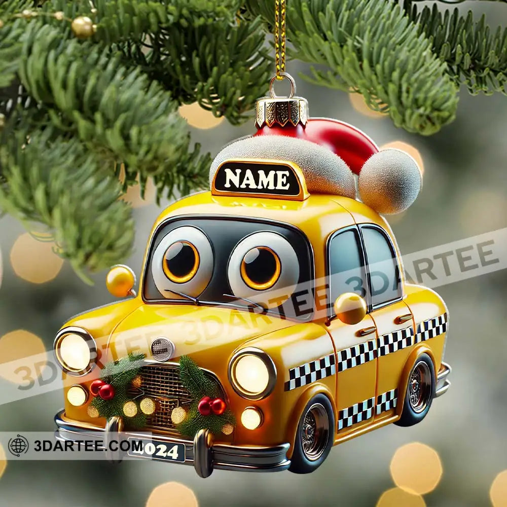 Custom Name And Year Christmas Car Ornament Gift