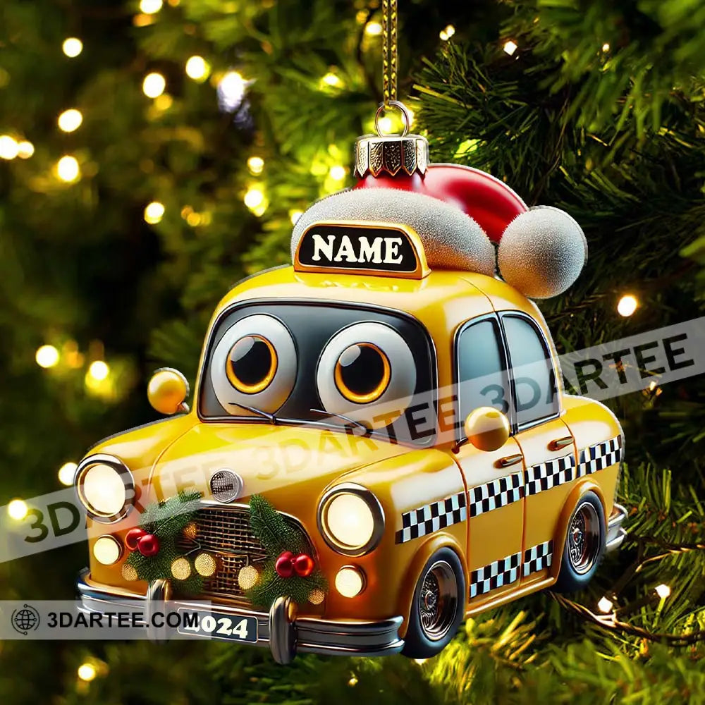 Custom Name And Year Christmas Car Ornament Gift